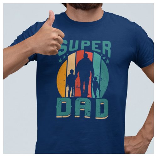 SUPER DAD - feliratos póló / Szuper apa két gyermekkel